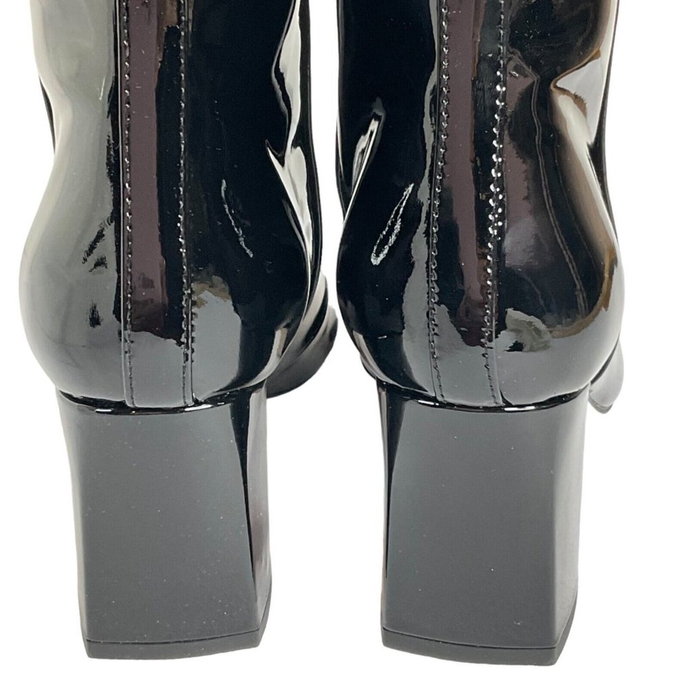 Good American Shoes Booties Womens Sz 5.5 Black Patent Block Heel $329 Nwb - Picture 7 of 12